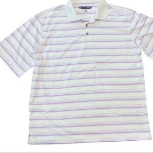 Pebble beach performance man striped T shirt, size L